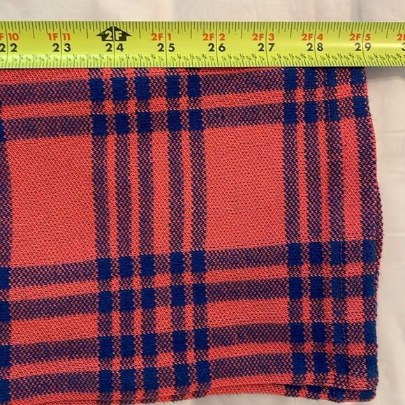 Cynthia Rowley Lincoln Orange Blue Knit Plaid Pants Womens Size 6 - Picture 8 of 14